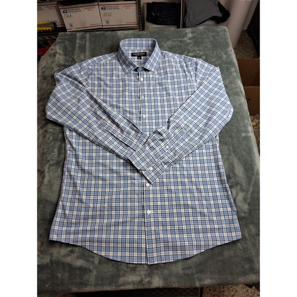 Mizzen+Main Other - Mizzen+Main Lightweight Leeward Dress Shirt Mens‎ XL Trim Blue Plaid Performance